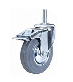 Колесо поворотное резина SCtb 63 160 мм с болтом и тормозом