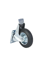 Колесо поворотное усиленное резина SRCB 63 160 мм с тормозом Колесо поворотное усиленное резина SRCB 63 160 мм с тормозом