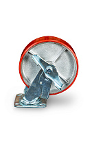 Колесо большегрузное поворотное SCpb 80 200 мм полиуретановое с тормозом (N) Колесо большегрузное поворотное SCpb 80 200 мм полиуретановое с тормозом (N)