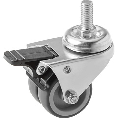 Колесо аппаратное поворотное SCtndb 25 50 мм двойное с болтом и тормозом Колесо аппаратное поворотное SCtndb 25 50 мм двойное с болтом и тормозом