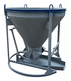 Бадья для бетона «Рюмка» 1,0 (БН-1,0), с лотком 600х1250 мм усиленная Бадья для бетона «Рюмка» 1,0 (БН-1,0), с лотком 600х1250 мм усиленная