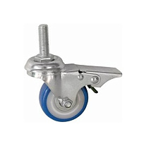 Колесо аппаратное поворотное SCtvb 92 75 мм с болтом и тормозом (синяя резина) Колесо аппаратное поворотное SCtvb 92 75 мм с болтом и тормозом (синяя резина)