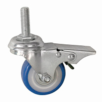 Колесо аппаратное поворотное SCtvb 25 50 мм с болтом и тормозом (синяя резина) Колесо аппаратное поворотное SCtvb 25 50 мм с болтом и тормозом (синяя резина)