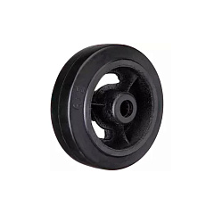 Колесо большегрузное неповоротное D 46 100 мм чугунное обрезиненное Колесо большегрузное неповоротное D 46 100 мм чугунное обрезиненное