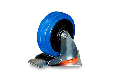Колесо поворотное из эластичной резины MW150 150 мм с тормозом Колесо поворотное из эластичной резины MW150 150 мм с тормозом