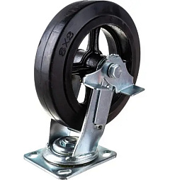 Колесо большегрузное поворотное SCdb 80 200 мм обрезиненное с тормозом РФ Колесо большегрузное поворотное SCdb 80 200 мм обрезиненное с тормозом РФ