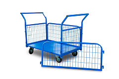 Тележка платформенная TOR ТП-3С (700х1200) с бортами из сетки и двумя ручками (колеса 160 мм) Тележка платформенная TOR ТП-3С (700х1200) с бортами из сетки и двумя ручками (колеса 160 мм)